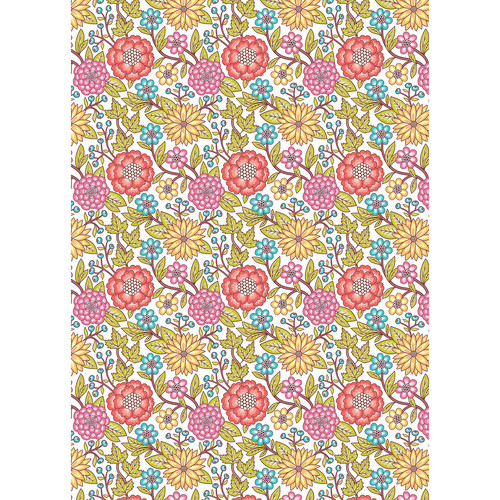 Westcott Summer Flowers Art Canvas Backdrop with Grommets (5 x 7' Multi-Color)