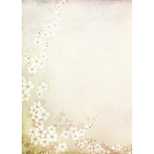 Westcott Floral Watercolor Art Canvas Backdrop with Grommets (5 x 7' Brown)