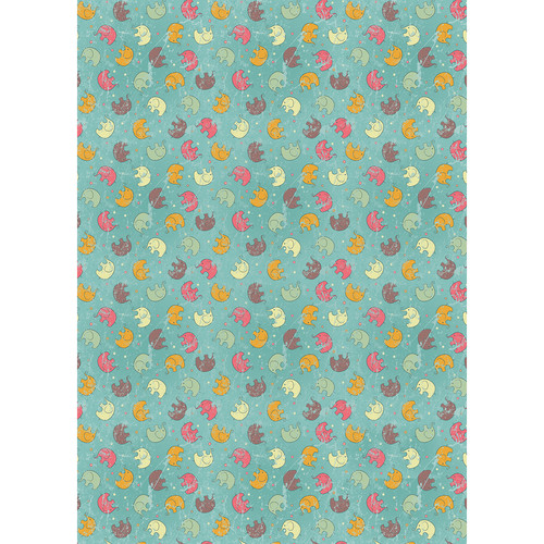 Westcott Tiny Elephants Art Canvas Backdrop with Grommets (5 x 7' Multi-Color)