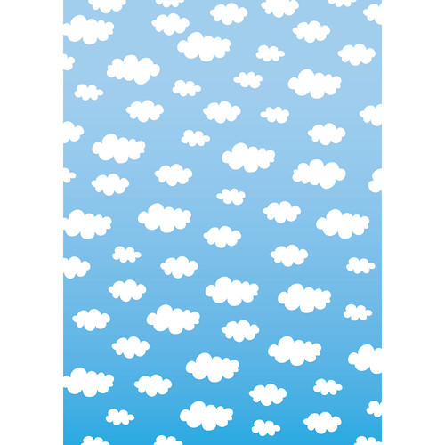 Westcott Classic Clouds Art Canvas Backdrop with Grommets (5 x 7' Multi-Color)
