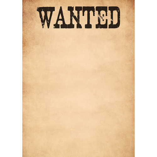 Westcott Wanted Poster Canvas Backdrop with Grommets (5 x 7' Multi-Color)