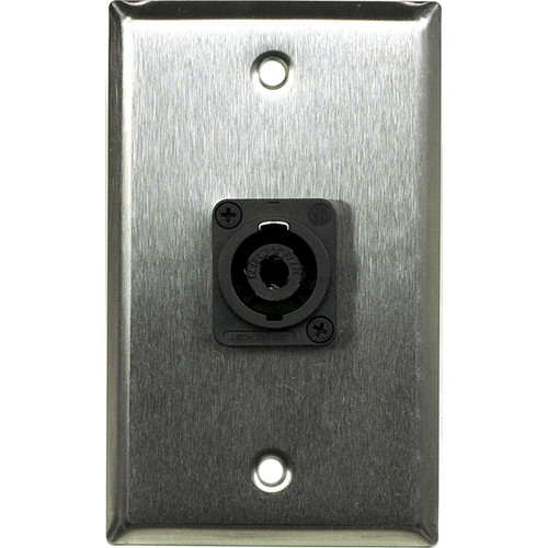 Whirlwind WP1/1NL4 1-Gang Wall Plate with 1 Neutrik NL4 Speakon Terminal (Stainless Steel Finish)