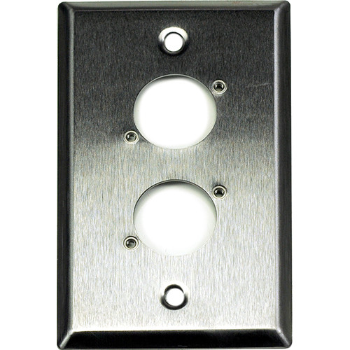 Whirlwind WP1/2H 1-Gang Wall Plate Punched for 2 Whirlwind/Switchcraft D3F Terminals (Stainless Steel Finish)