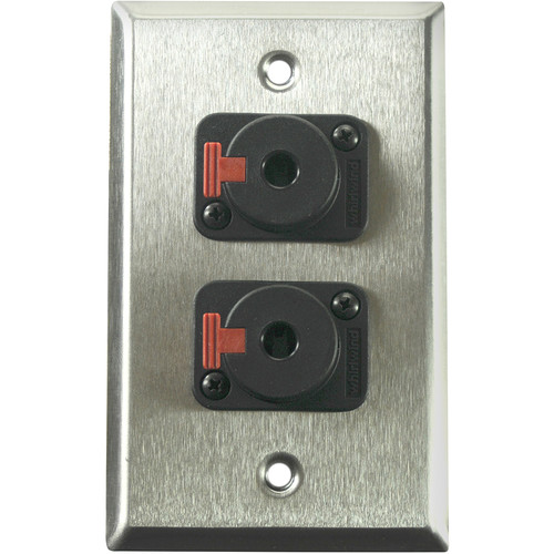 Whirlwind WP1/2QW 1-Gang Wall Plate with 2 Whirlwind WCQF 1/4