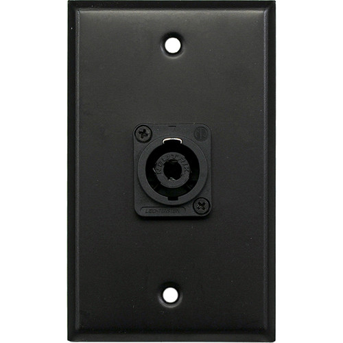 Whirlwind WP1B/1NL4 1-Gang Wall Plate with 1 Neutrik NL4 Speakon Terminal (Black Finish)