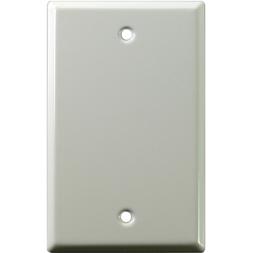 Whirlwind 1-Gang Blank Wall Plate (White on Steel Finish)