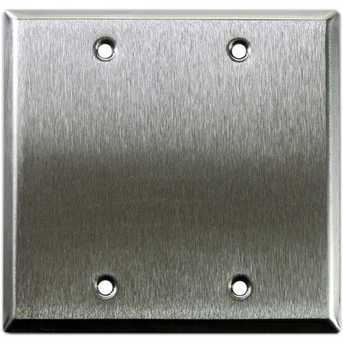 Whirlwind 2-Gang Blank Wall Plate (Stainless Steel Finish)