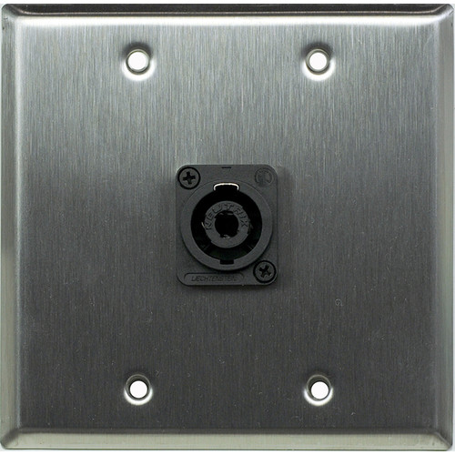 Whirlwind WP2/1NL4 2-Gang Wall Plate with 1 Neutrik NL4 Speakon Terminal (Stainless Steel Finish)