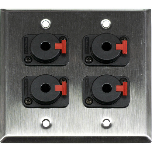 Whirlwind WP2/4QW 2-Gang Wall Plate with 4 Whirlwind WCQF 1/4