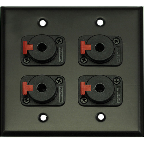 Whirlwind WP2B/4QW 2-Gang Wall Plate with 4 Whirlwind WCQF 1/4