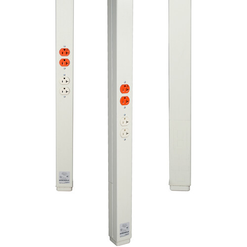 Wiremold Products Tele-Power Pole with Dedicated Ground (White 10.4')