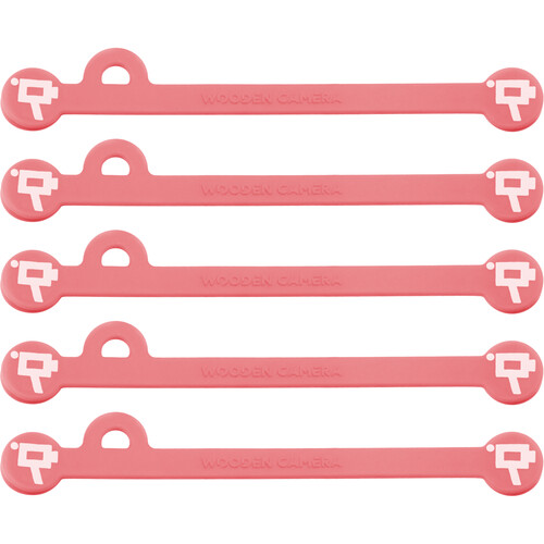 Wooden Camera Cine Mag Ties (5-Pack Neon Orange/Pink 4.1