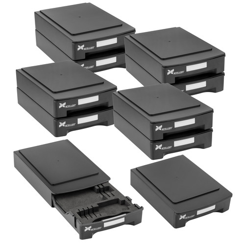 Xcellon Stackable Hard Drive Case With Media Organizer Kit Xcellon Stackable Hard Drive Case With Media Organizer Kit