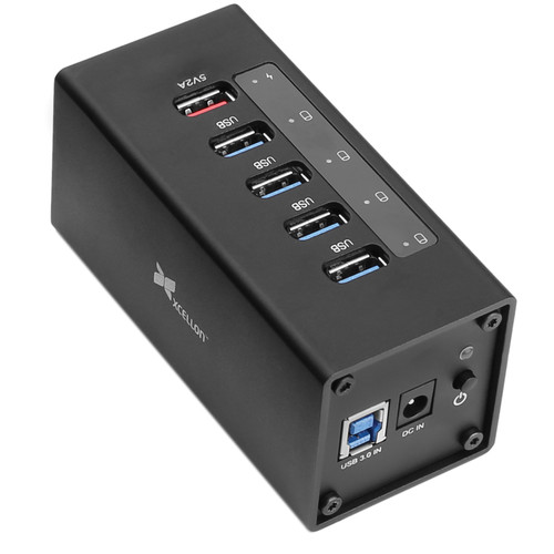 Xcellon 5 Port Powered Usb 30 Aluminum Hub With 1 Usb 5pch Bandh 