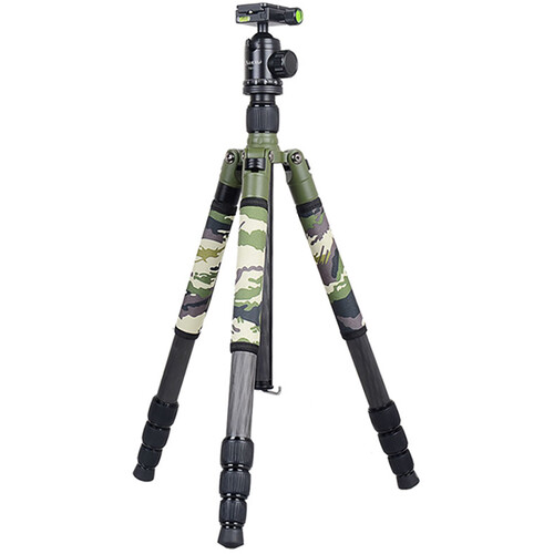 XILETU T284C+FB-1 Camouflage Carbon Fiber Tripod with Arca-Type Ball Head