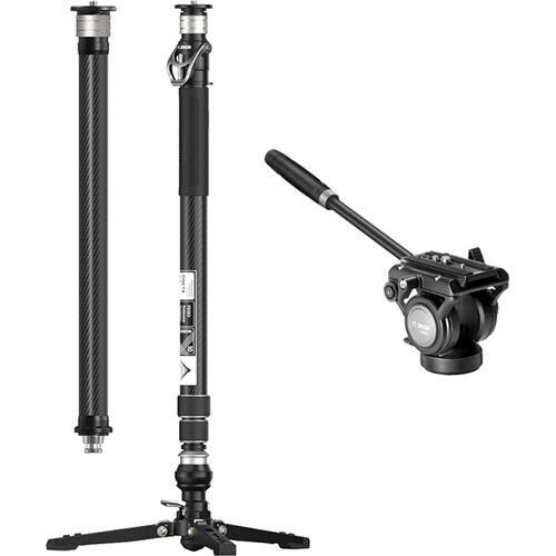 YC Onion Pineta 2.0 Carbon Fiber Monopod with Pedal Base FH60 Fluid Head and Extension Tube