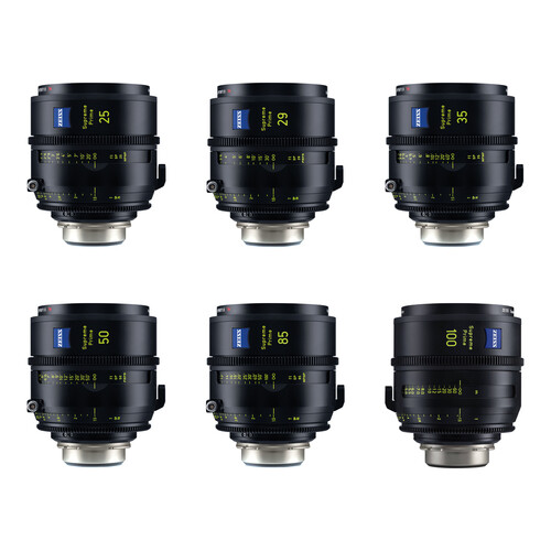 ZEISS Supreme Prime 6 Lens Kit of 25 29 35 50 85 100mm (Feet PL Mount)