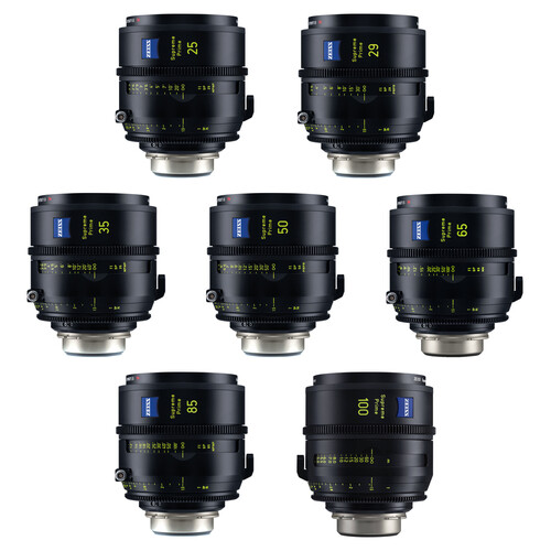 ZEISS Supreme Prime 7 Lens Kit of 25 29 35 50 65 85 100mm (Feet PL Mount)