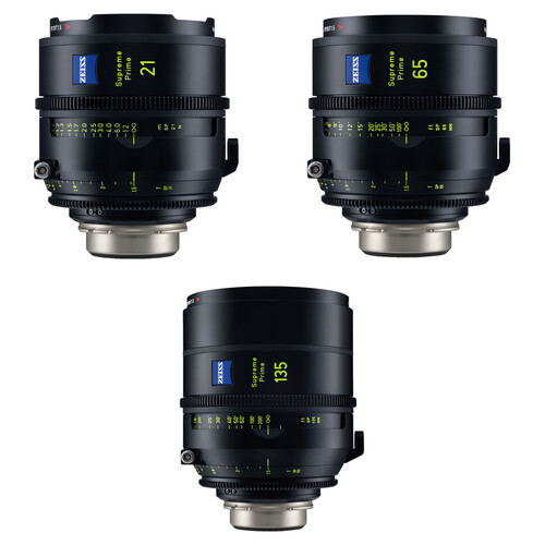 ZEISS Supreme Prime 3-Lens Kit with 21 65 & 135mm (PL Feet)