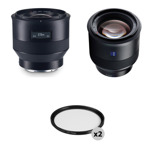 ZEISS Batis 25mm and 85mm Lens Kit with UV Filters for Sony E