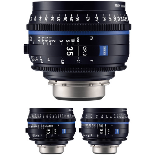 ZEISS CP.3 35 50 85mm Three Lens Kit (EF Mount Feet)