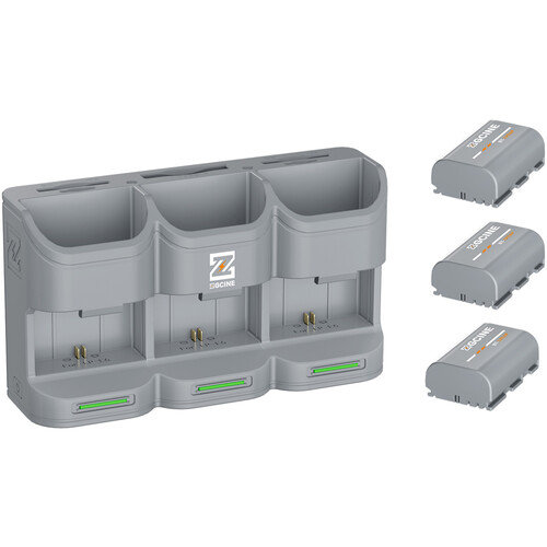 ZGCINE Travel Charging Case Kit with 3 LP-E6P Batteries (2600mAh Gray)