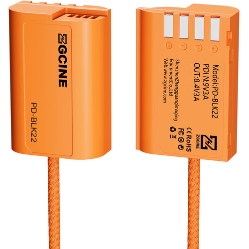ZGCINE PD-BLK22 USB-C to DMW-BLK22 Braided Dummy Battery Cable (23.6
