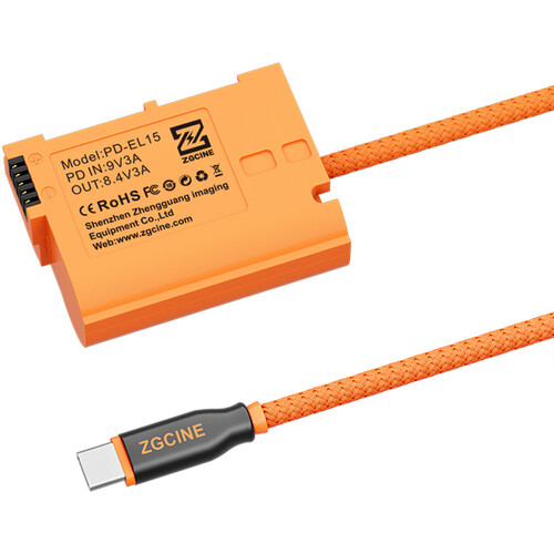 ZGCINE USB-C to EN-EL15C Braided Dummy Battery Cable (23.6