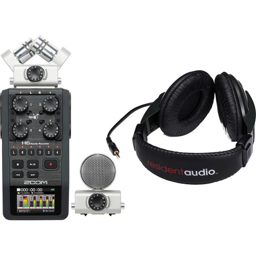 Zoom H6 Handy Recorder Kit with Resident Audio R100 Headphones