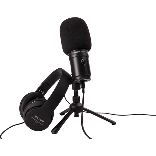 Zoom ZUM-2 Podcast Mic Pack with ZUM-2 Mic Headphones Desktop Stand Cable & Windscreen