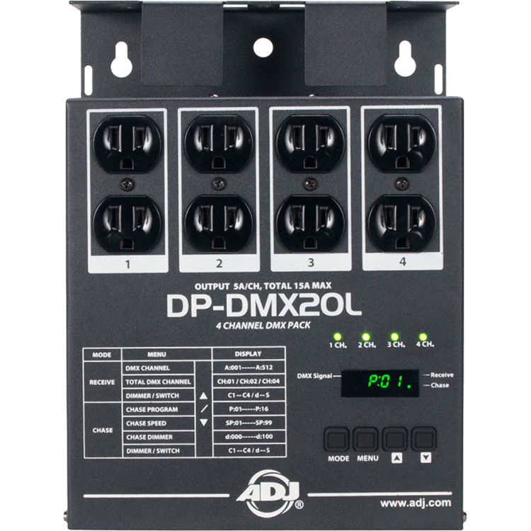 American Dj Dp Dmx20l 4 Channel Dmx Dimmer Pack B H American Dj Dp Dmx20l 4 Channel Dmx