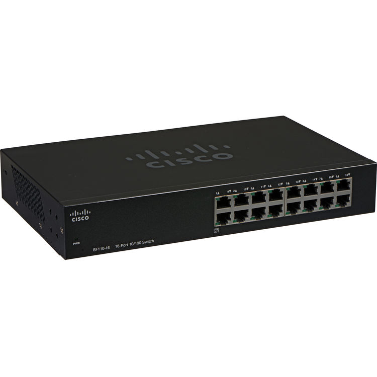 Cisco Sf110 110 Series 16 Port Unmanaged Network Sf110 16 Na B H