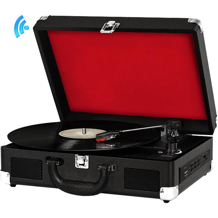 briefcase record player with bluetooth