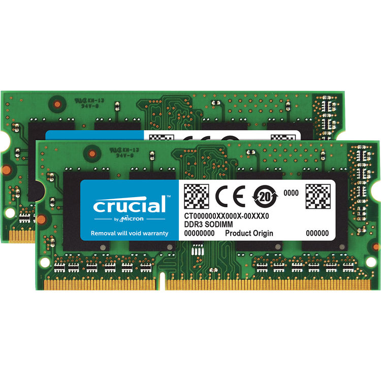 Crucial Compatible 16GB Kit 2x8GB DDR3 DDR3L 1600 MHz PC3-12800 Sodimm Apple MAC