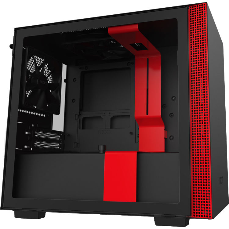 Nzxt H210 Mini Tower Case Matte Black Red Ca H210b Br B H Nzxt H210 Mini Tower Case Matte Black