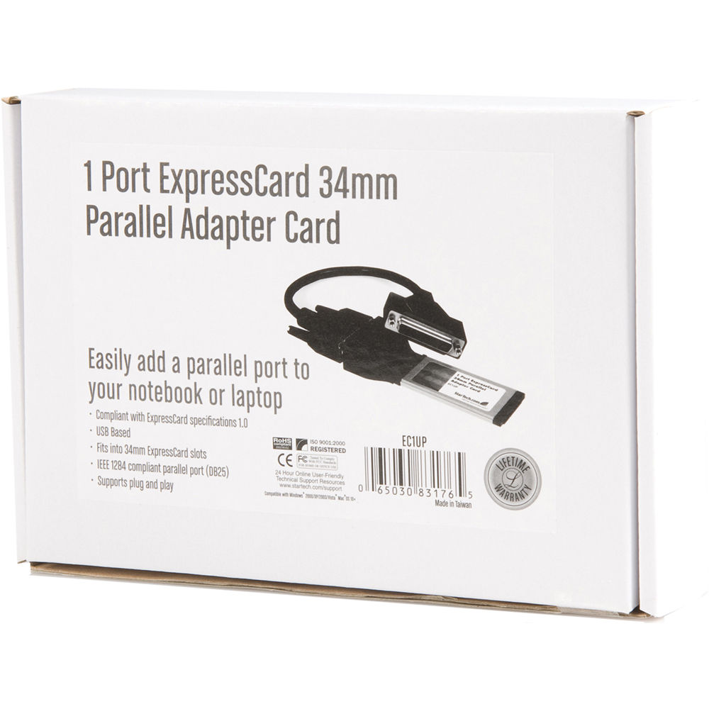 EC1UP StarTech.com 1-Port ExpressCard Parallel Laptop Adapter Card