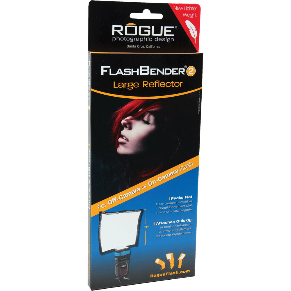 Gobo Snoot Bounce Flash Rogue Photographic Design ROGUERELG2 FlashBender 2 Large Reflector Black//White