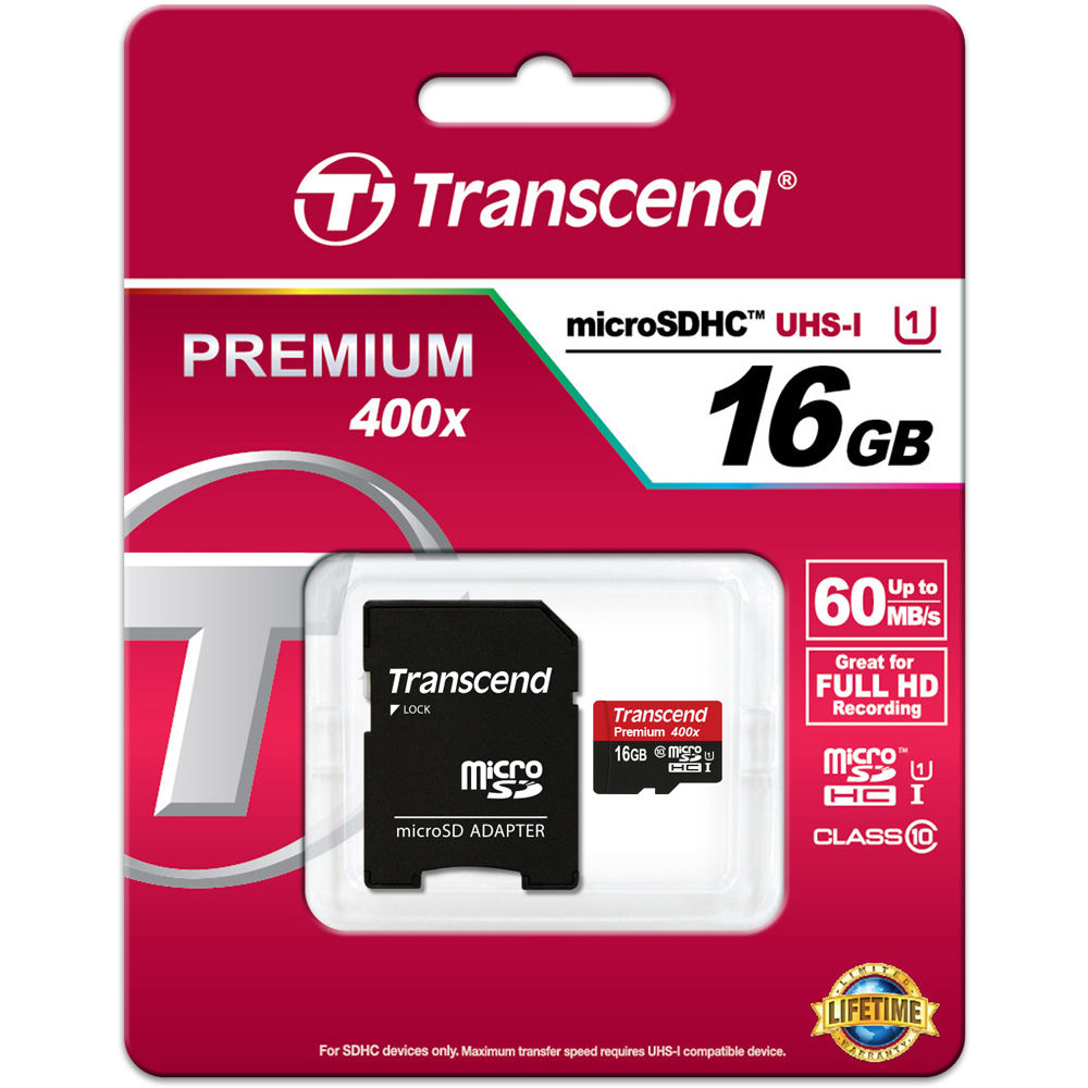 Transcend 16gb Premium Microsdhc Uhs I Memory Card Ts16gusdu1