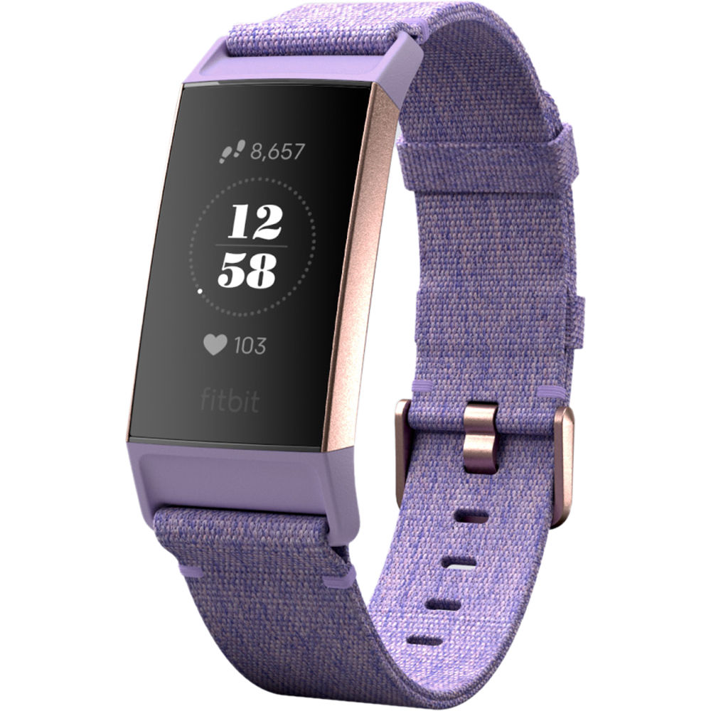 fitbit charge 3 lavender woven band