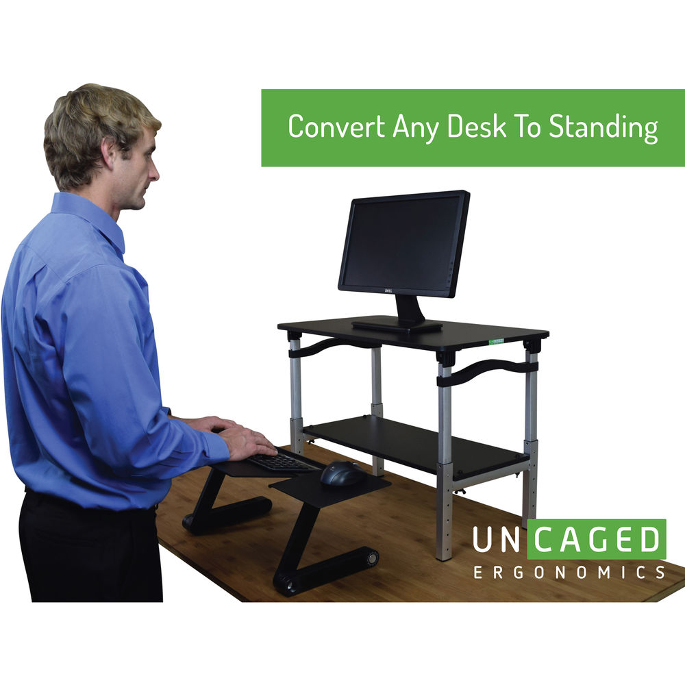 Uncaged Ergonomics Lift Standing Desk Converter Black Lsdbb