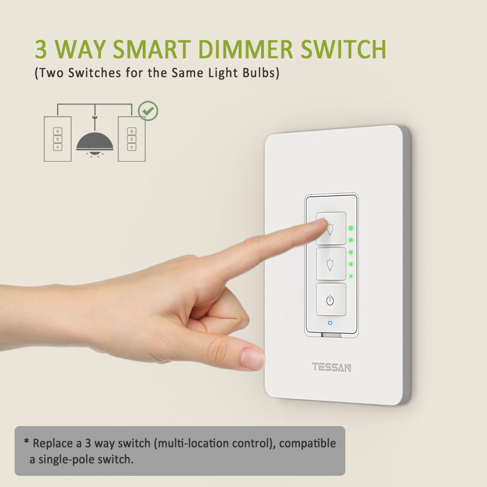 Tessan Std02 3 Way Smart Dimmer Switch White