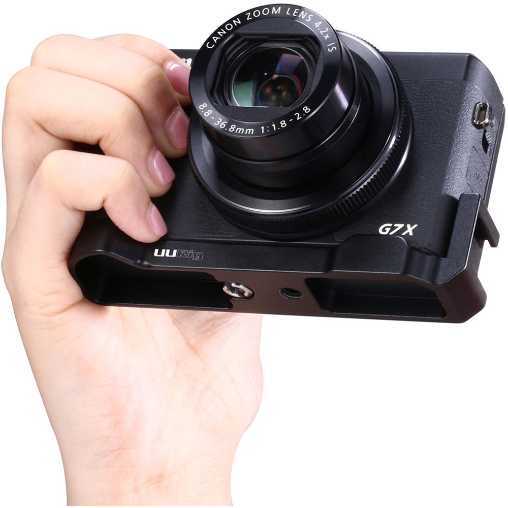 Soporte UURig C-G7X Mark III Vlog para c/ámara Canon Vlog G7X Mark III Agarre c/ómodo de Mano con micr/ófono//Soporte de extensi/ón de Zapata fr/ía con luz LED Cabezal de tr/ípode