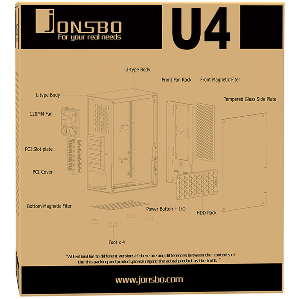 Seasonic Electronics Jonsbo U4 Black Compact Atx Tower U4 B B H