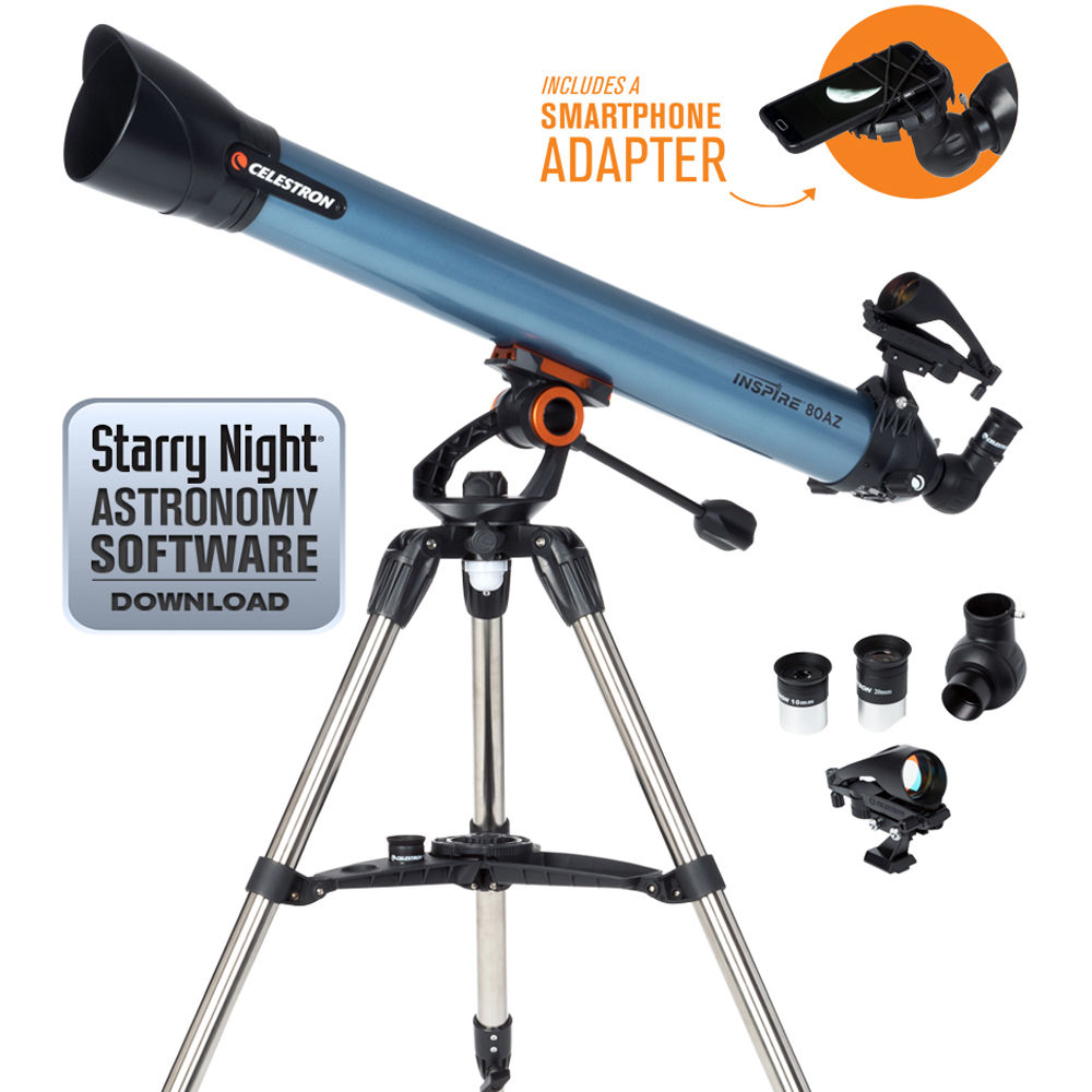 celestron inspire 80az refractor telescope