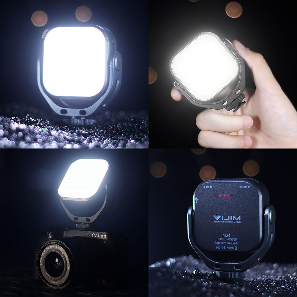 VL66 LED Videolicht Farbtemperatur Kameralicht 360 /° Drehbares Kompaktes Taschenlicht mit weichem Licht Kompatibel mit Sony// DJI OM 4 Alle DSLR USB C-Ladevorg/änge