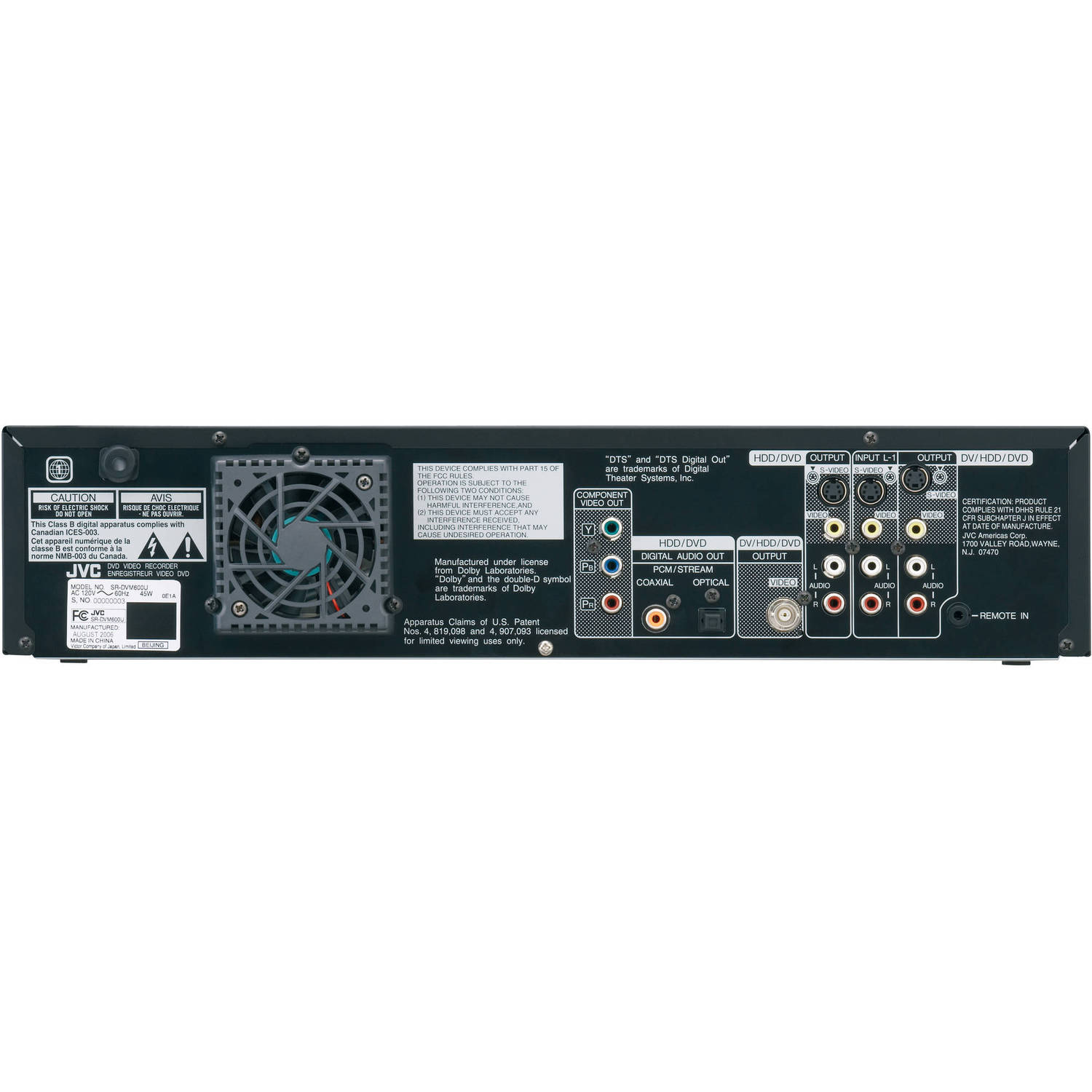 Jvc Sr Dvm600 3 In 1 Video Recorder Player Sr Dvm600us B H Photo