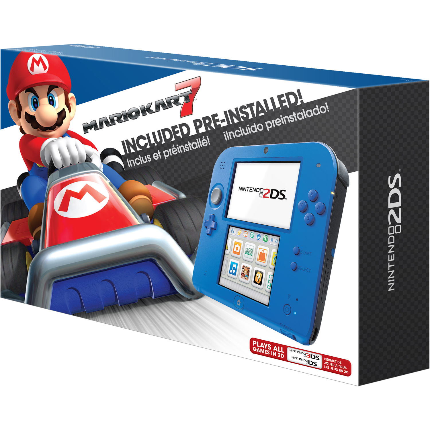 Nintendo 2ds With Mario Kart 7 Electric Blue Ftrsbcdh B H