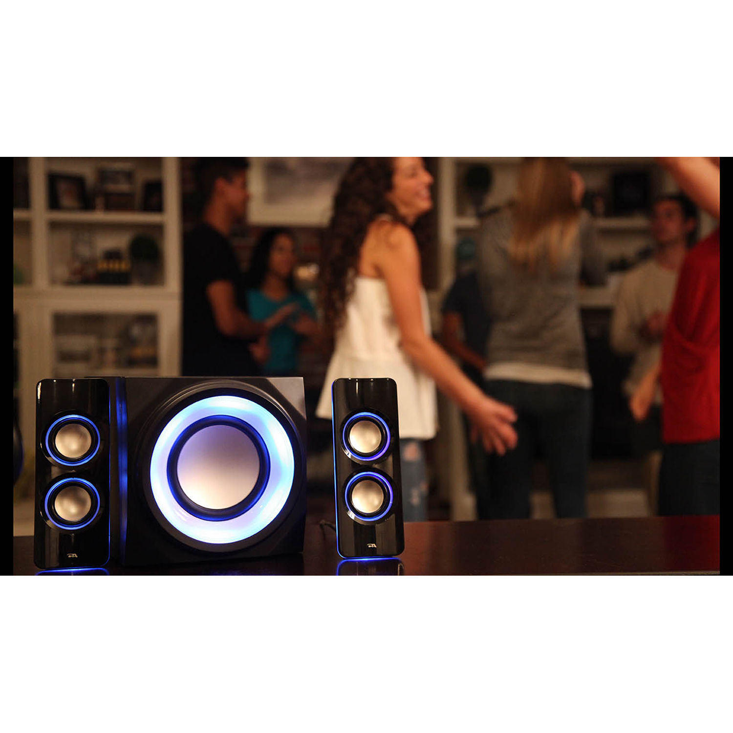 cyber acoustics bluetooth speakers with led lights