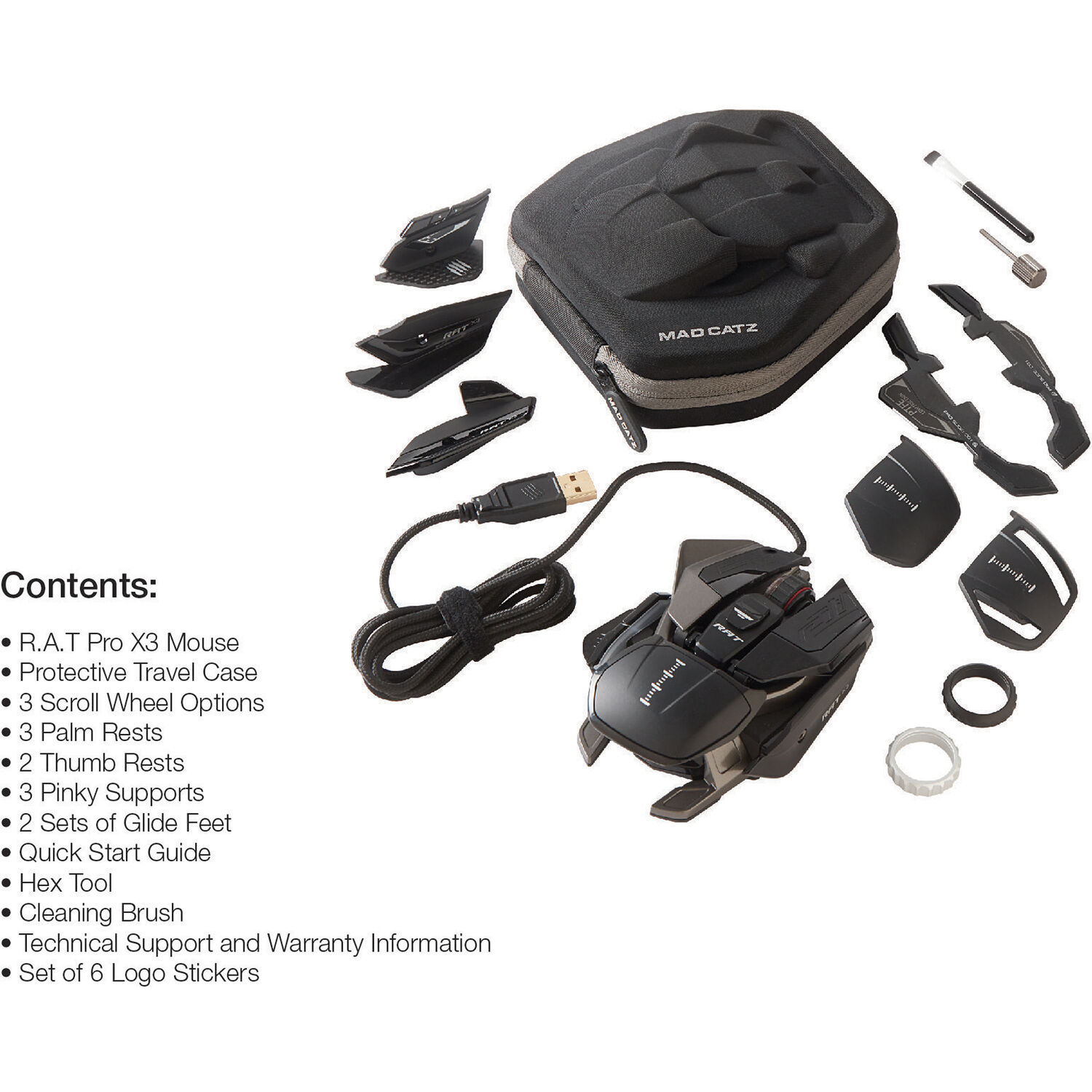 Verbatim Mad Catz R A T Pro X3 Wired Gaming Mouse Mr05dcinbl01