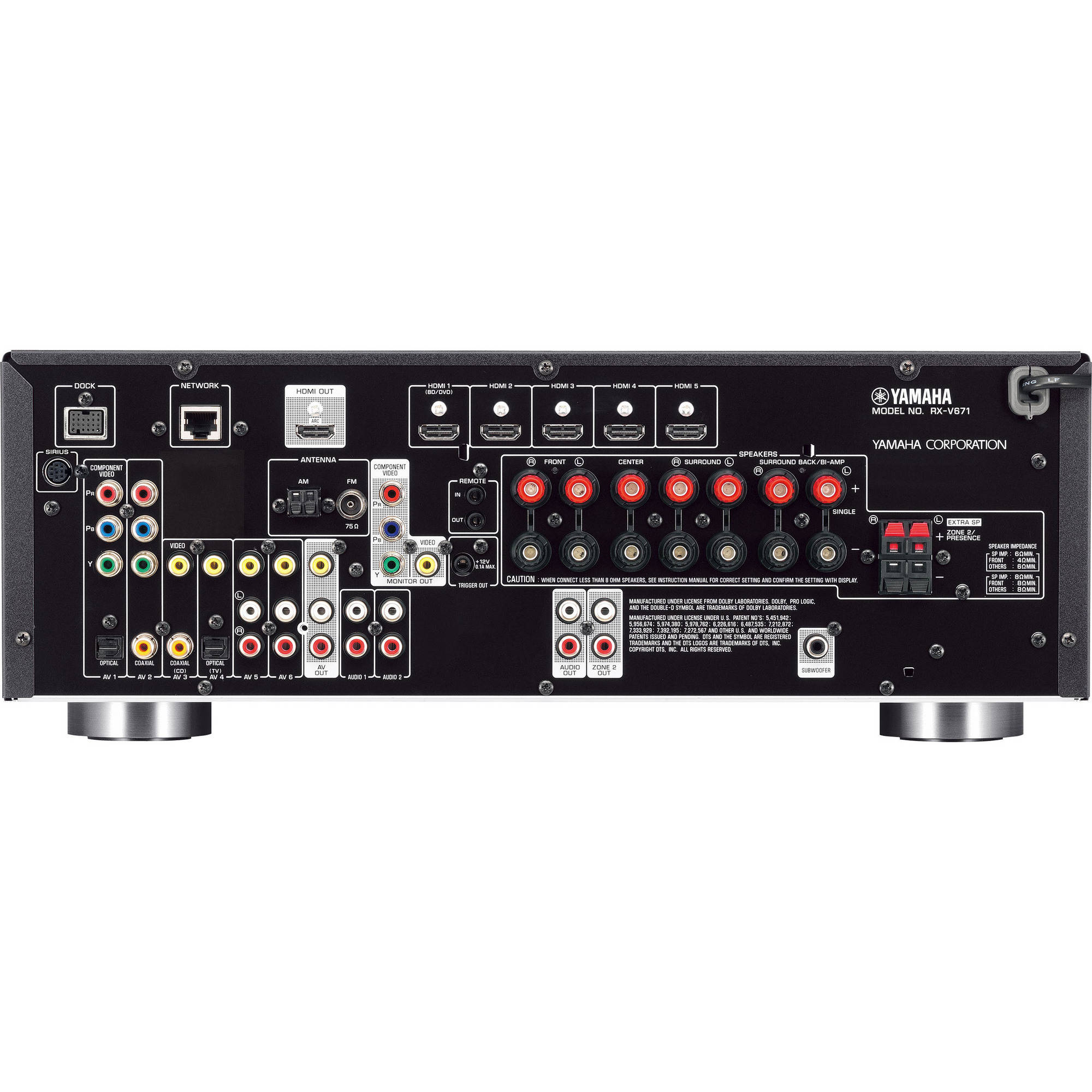 Yamaha Rx V671 7 1 Channel Home Theater Receiver Black